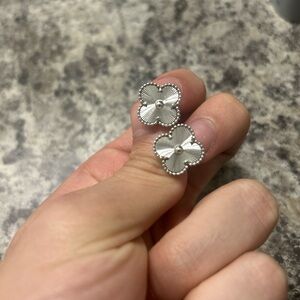 Elegant Silver Floral Earrings